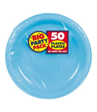 7" Round Plastic Plates, High Ct. - Caribbean