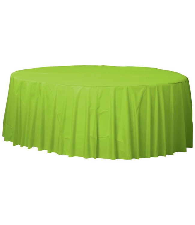 84" Round Plastic Table Cover - Kiwi