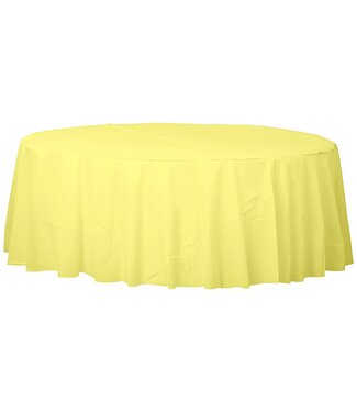 84in ROUND TABLECOVER LIGHT YELLOW