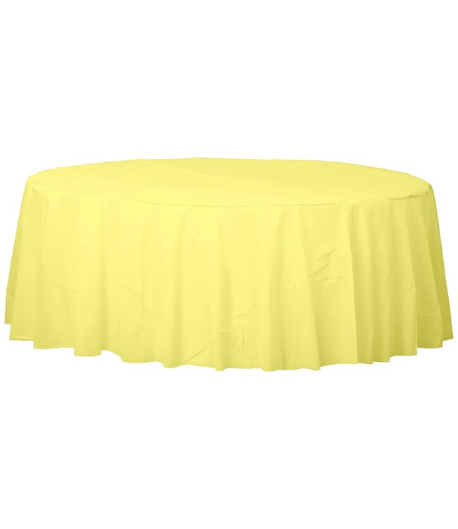 84IN ROUND TABLECOVER LIGHT YELLOW
