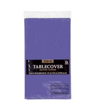 54" x 108" Plastic Table Cover - New Purple