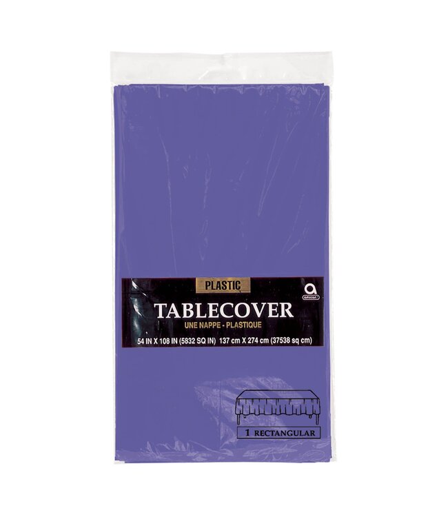 54" x 108" Plastic Table Cover - New Purple