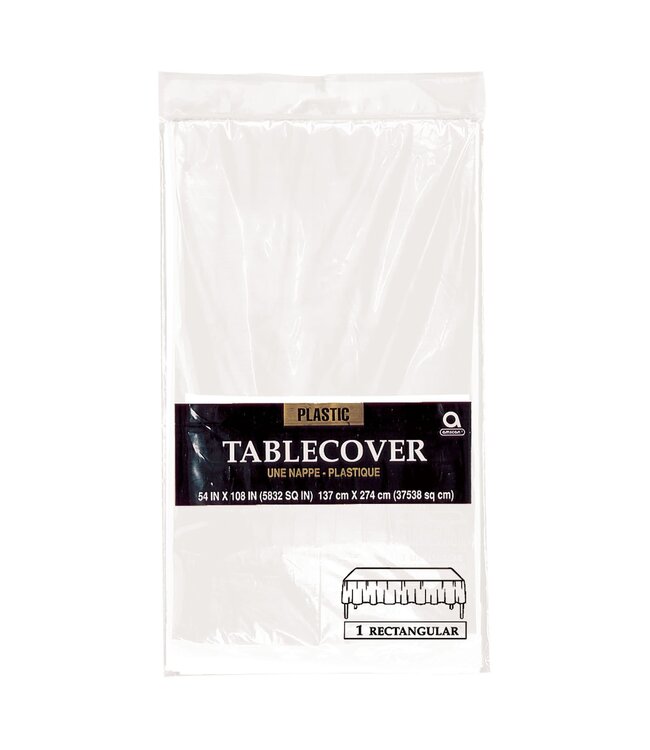 Amscan White Rectangular Plastic Tablecover