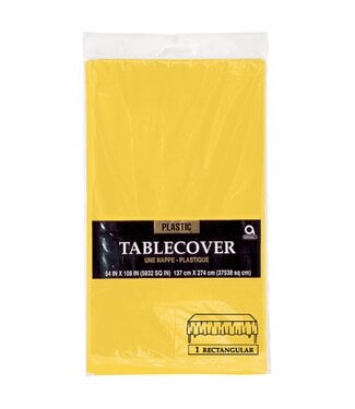 Amscan 54" x 108" Plastic Table Cover - Yellow Sunshine