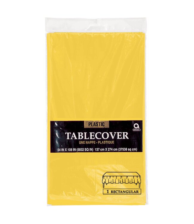 Amscan 54" x 108" Plastic Table Cover - Yellow Sunshine