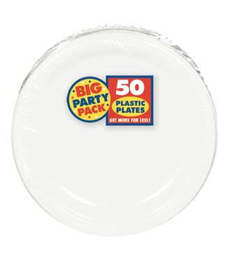 7" Round Plastic Plates, High Ct. - Frosty White