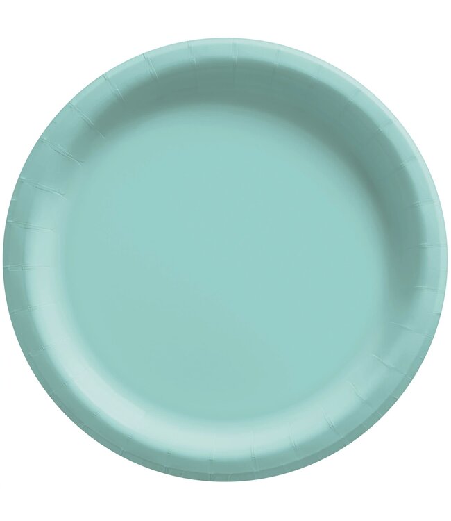 8 1/2" Round Paper Plates, High Ct. - Robin's-Egg Blue