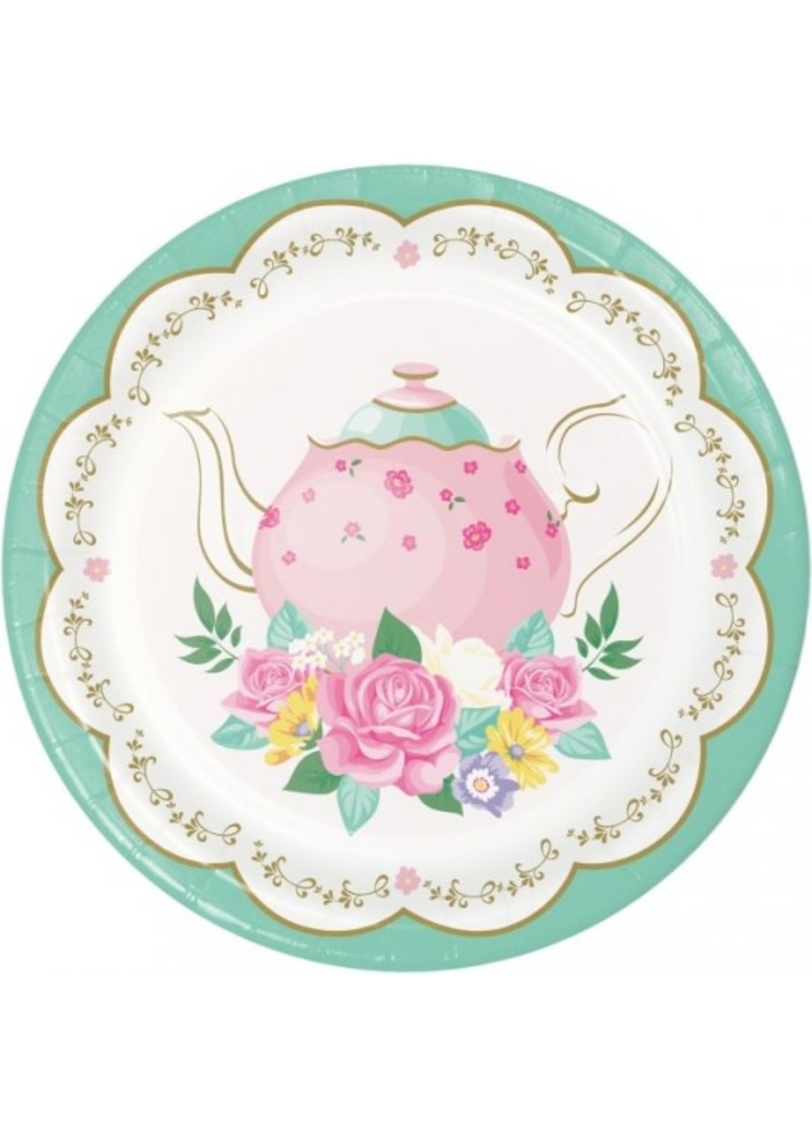 Creative Converting Floral Tea Party Dessert Plates - 8ct