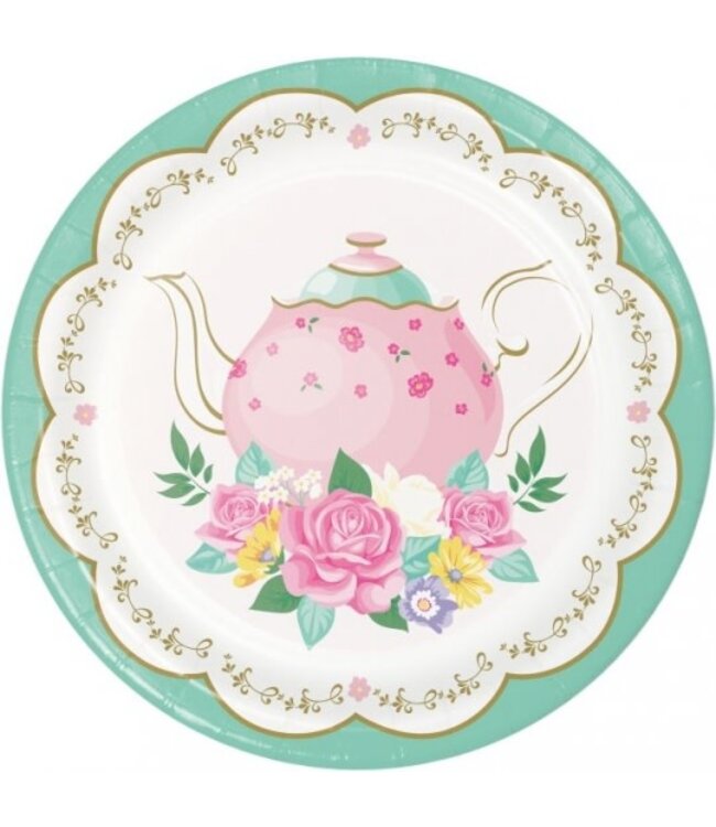 Creative Converting Floral Tea Party Dessert Plates - 8ct