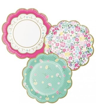Creative Converting Floral Tea Party Assorted Dessert Plates - 8ct