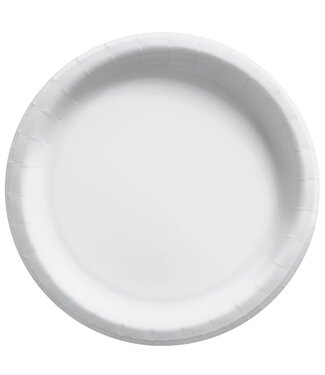 Frosty White 10" Round Paper Plates - 50ct