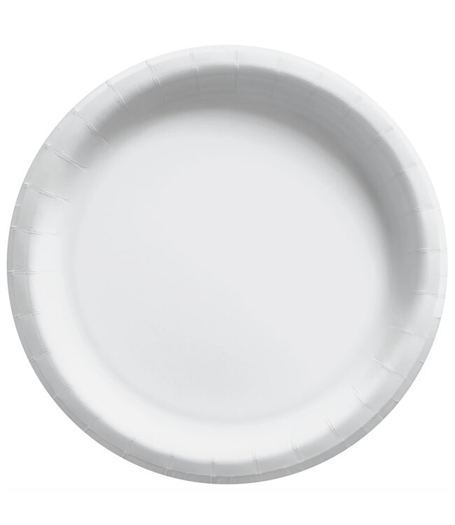 Frosty White 10" Round Paper Plates - 50ct