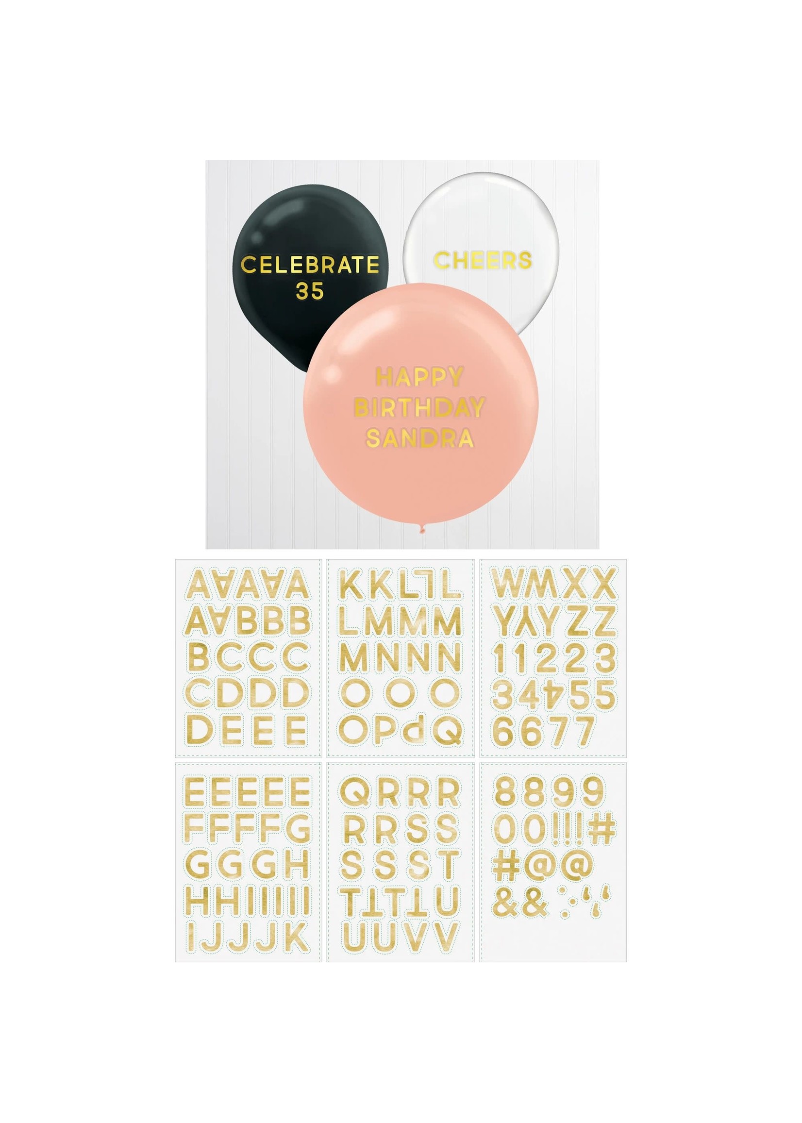 BALLOON STICKERS GOLD