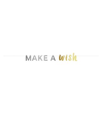 Silver and Gold Make a Wish Banner