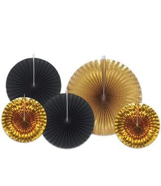 Black and Gold Fan Decorations