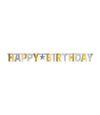 Amscan Silver and Gold Birthday Banner