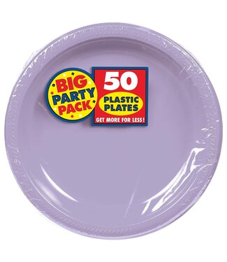 10 1/4" Round Plastic Plates, High Ct. - Lavender