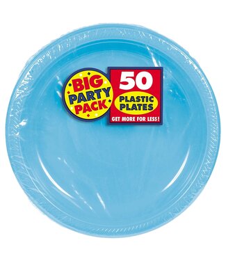 10 1/4" Round Plastic Plates, High Ct. - Caribbean