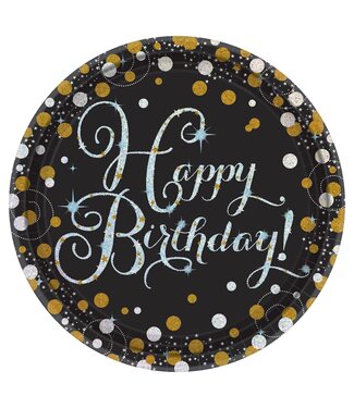 Amscan Sparkling Celebration Birthday Lunch Plates - 8ct