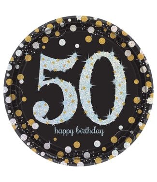 Sparkling Celebration 50th Birthday Lunch Plates - 8ct