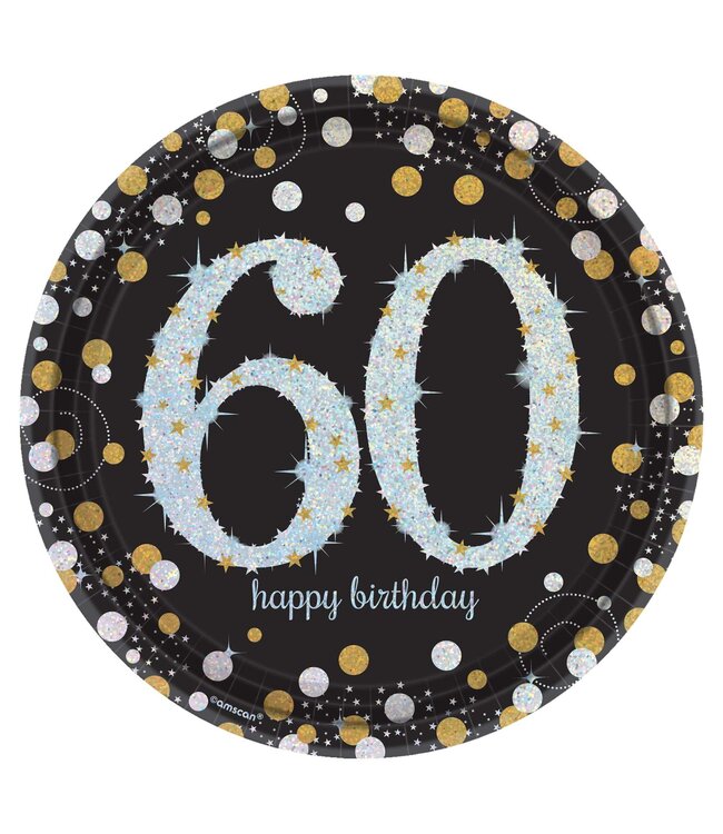 Sparkling Celebration 60th Birthday Lunch Plates - 8ct
