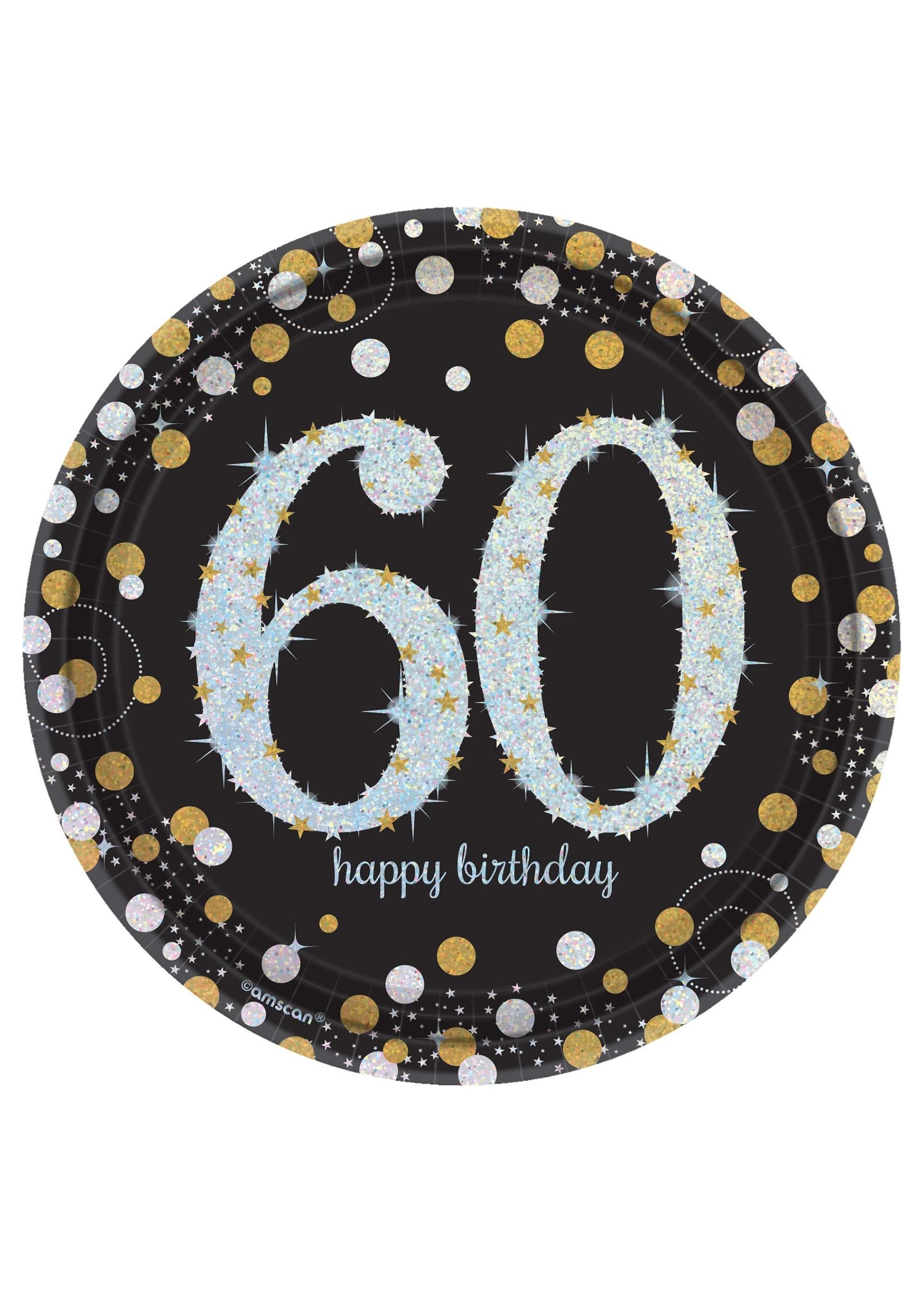 Sparkling Celebration 60th Birthday Dessert Plates - 8ct