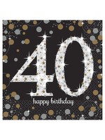 Sparkling Celebration 40th Birthday Lunch Napkins - 16ct
