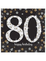 Sparkling Celebration 80th Birthday Lunch Napkins - 16ct