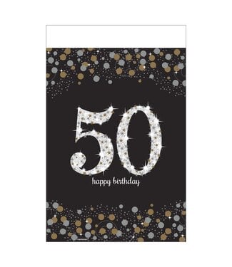 Amscan Sparkling Celebration 50th Birthday Table Cover