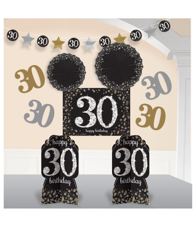 Amscan Sparkling Celebration 30th Birthday Room Decorating Kit