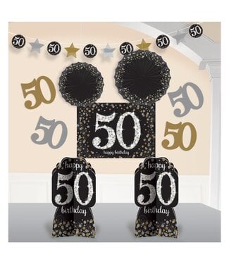 AMSCAN Sparkling Celebration 50th Birthday Room Decorating Kit