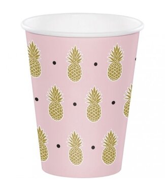 Creative Converting Golden Pineapple 12oz Cups - 8ct