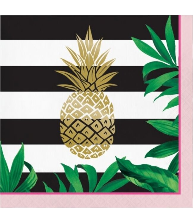 Creative Converting Golden Pineapple Lunch Napkins - 16ct