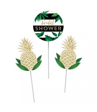 Creative Converting Pineapple Bridal Shower Centerpiece Sticks - 3ct