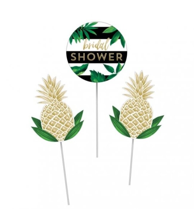 Creative Converting Pineapple Bridal Shower Centerpiece Sticks - 3ct