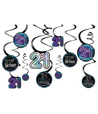 Finally 21 Swirl Decorations - 12ct