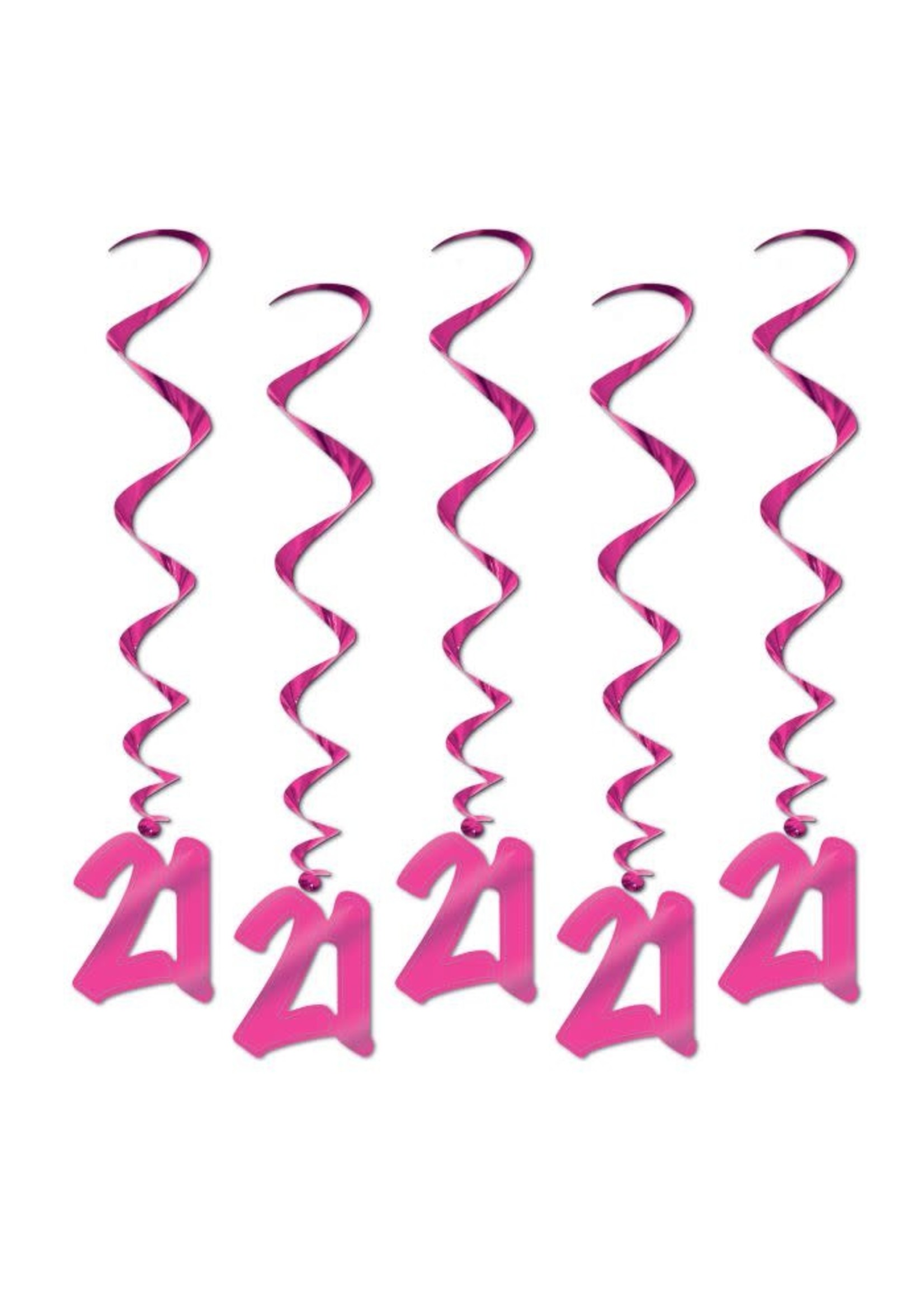 BEISTLE 21st Birthday Pink Swirl Decorations