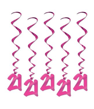 BEISTLE 21st Birthday Pink Swirl Decorations