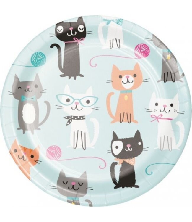 Creative Converting Purr-Fect Kitty Dessert Plates - 8ct