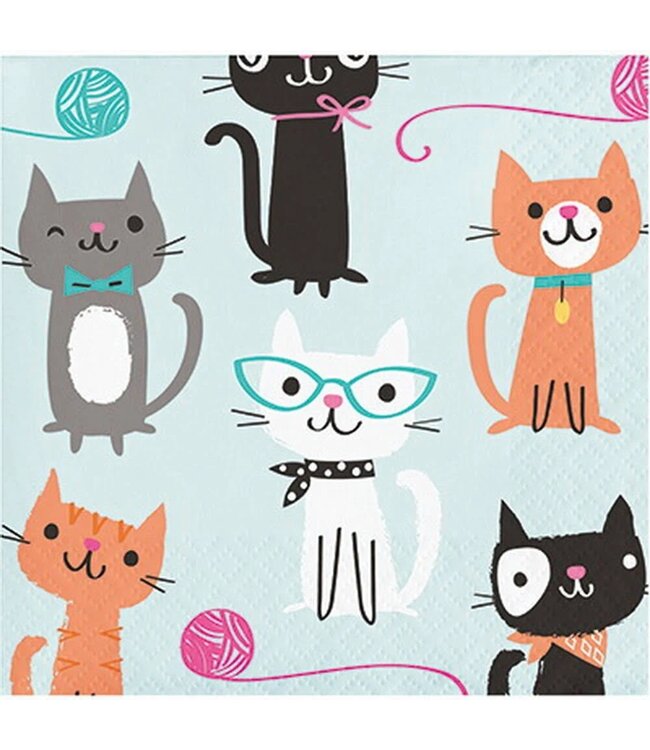 Creative Converting Purr-Fect Kitty Beverage Napkins - 16ct