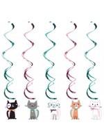 Creative Converting Purr-Fect Kitty Spiral Decorations - 5ct