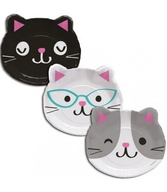 Purr-Fect Kitty Shaped Lunch Plates - 8ct