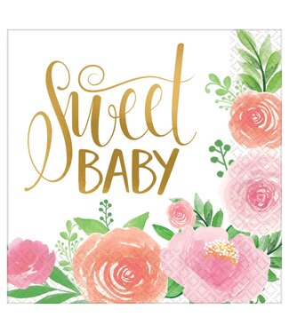 Floral Baby Lunch Napkins - 16ct