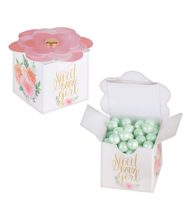Floral Baby Favor Boxes - 8ct