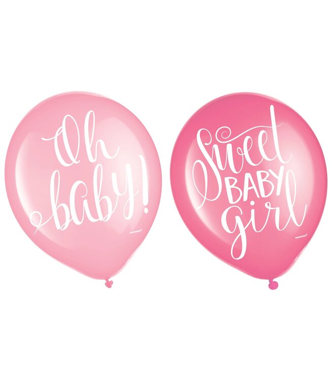 Floral Baby Latex Balloons - 15ct