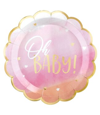Oh Baby Girl Dinner Plates - 8ct