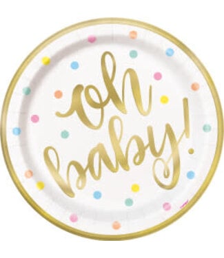 UNIQUE INDUSTRIES INC Oh Baby Lunch Plates - 8ct
