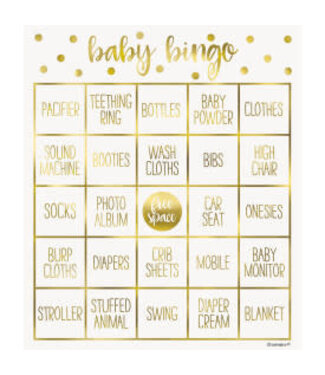 UNIQUE INDUSTRIES INC Gold Baby Bingo Kit