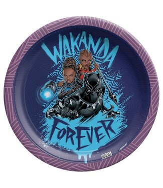 Amscan Black Panther Wakanda Forever Dessert Plates - 8ct