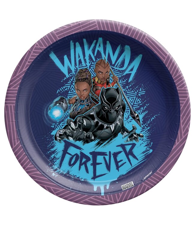 Amscan Black Panther Wakanda Forever Dessert Plates - 8ct